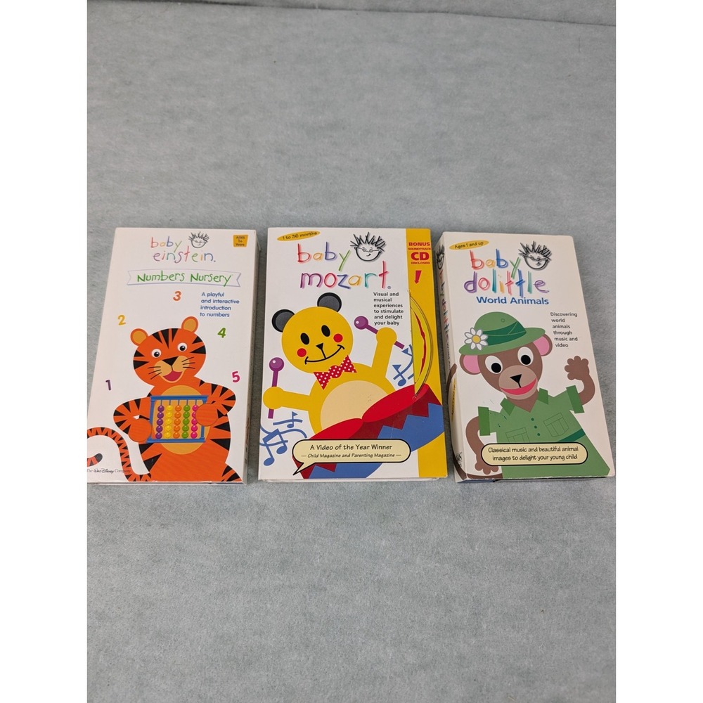 Baby Einstein VHS Lot Of 3 : Baby Mazart, Baby Doolittle, Numbers Nursery
